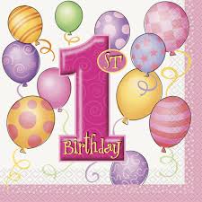 Pink balloons napkin