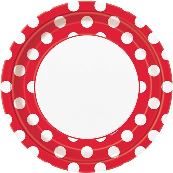 Red and White Polka Dots Plates