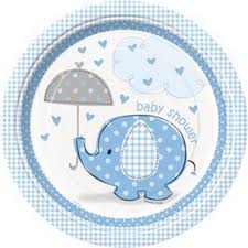 Umberellaphants Blue - Plate
