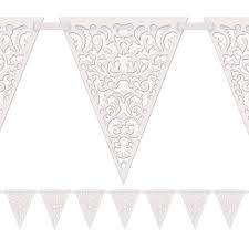 Paper Lace Wedding Bunting Flags