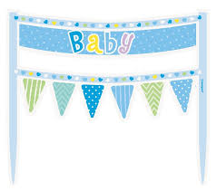 Baby Charlie pie deco banner blue
