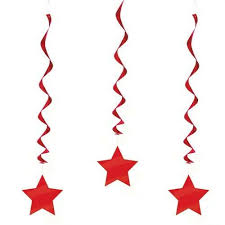 Star Swirls Deco, Red
