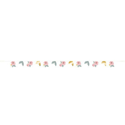 Painted Pink Floral Garland