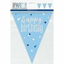 Blue Birthday Bunting, 2.74m