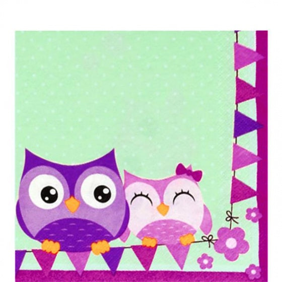 Napkins -Owls 20 pieces