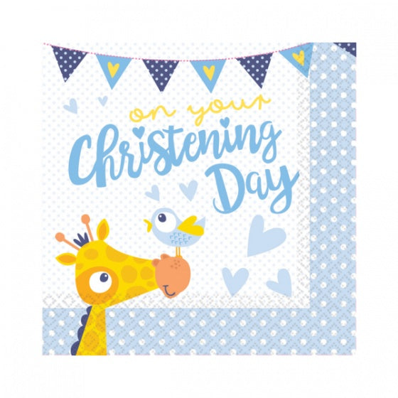 Napkins -christening party boys