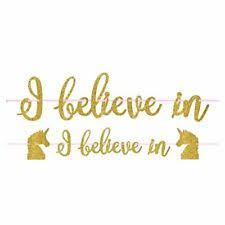 Unicorn Gold Glitter Banner