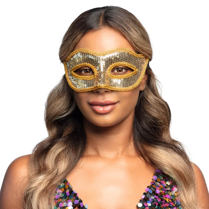 Eye mask Venice sequins gold