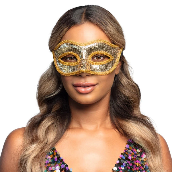 Eye mask Venice sequins gold