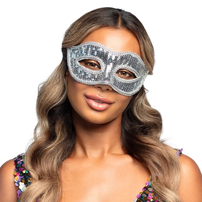 Eye mask Venice sequins silver