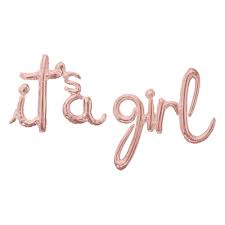 "It's A Girl" Rose Gold Balloons