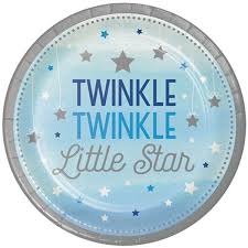 One Little Star Boy Plates