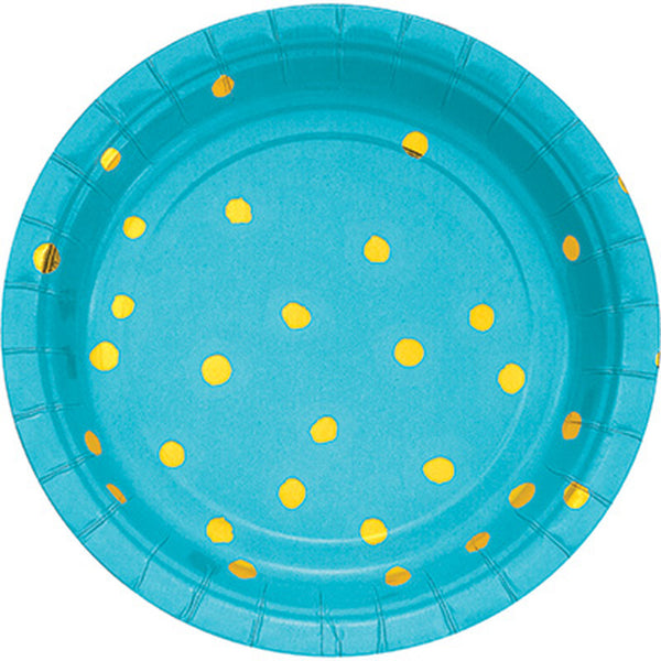 Bermuda blue with gold dotted gloss