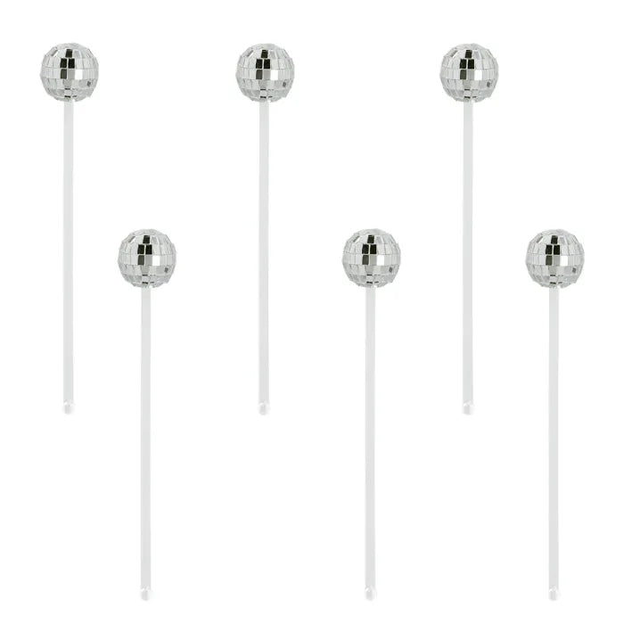 Set 6 swizzle sticks Disco ball