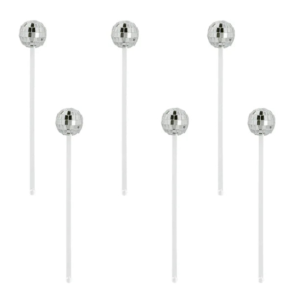 Set 6 swizzle sticks Disco ball