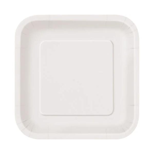 White 14ct Paper plates 23cm