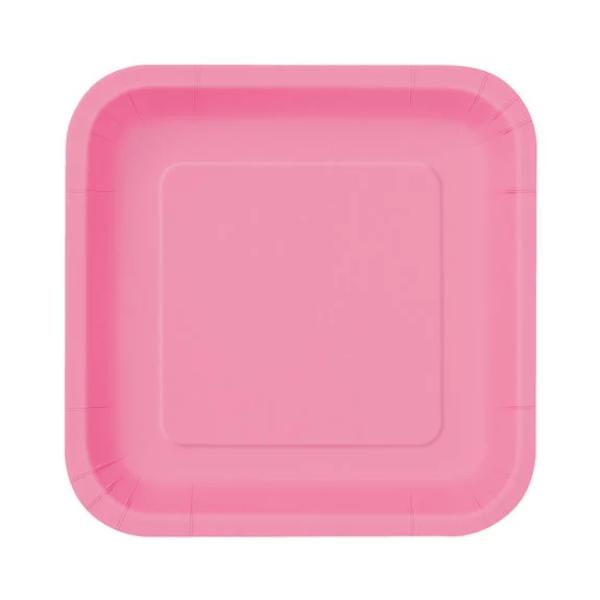 Pink 14ct Paper plates 23cm