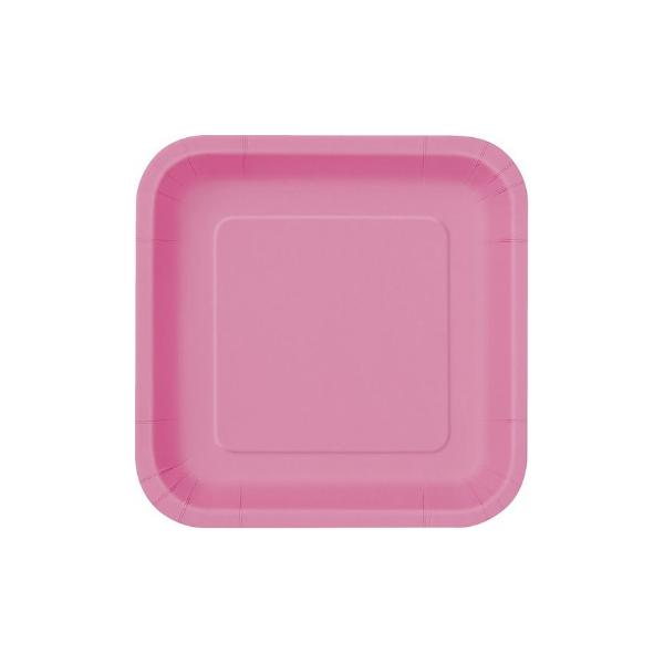 Pink 16ct Paper plates 18cm