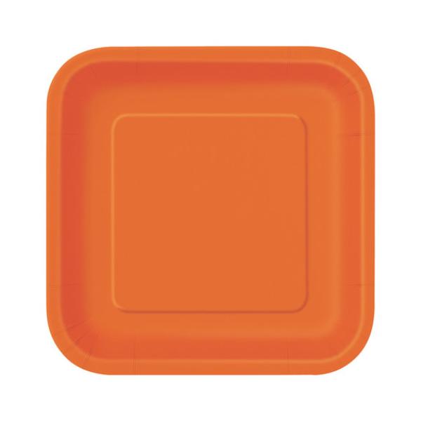 Orange 16ct Paper plates 18cm