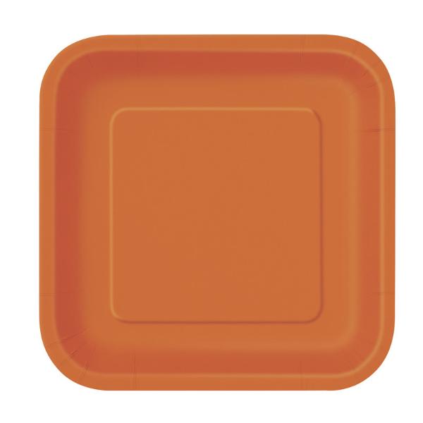 Orange 14ct Paper plates 23cm
