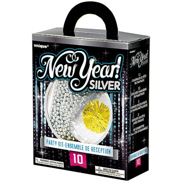 New Year Party Kit for 10 - Silver