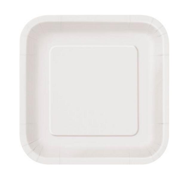White 16ct Paper plates 18cm