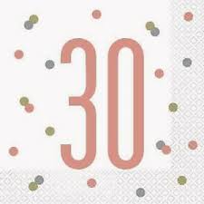 30th Birthday Rose Gold Napkins