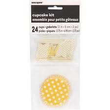 Sunflower Yellow Dot Cupcake Kit