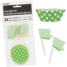 Lime Green Dot Cupcake Kit