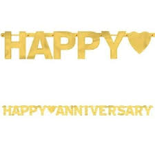 Anniv. letter banner Gold