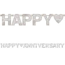 Anniv. letter banner silver