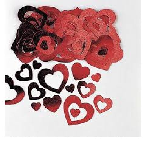 Confetti-Red hearts