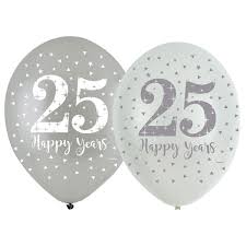 Sparkling Silver Anniv. Balloons