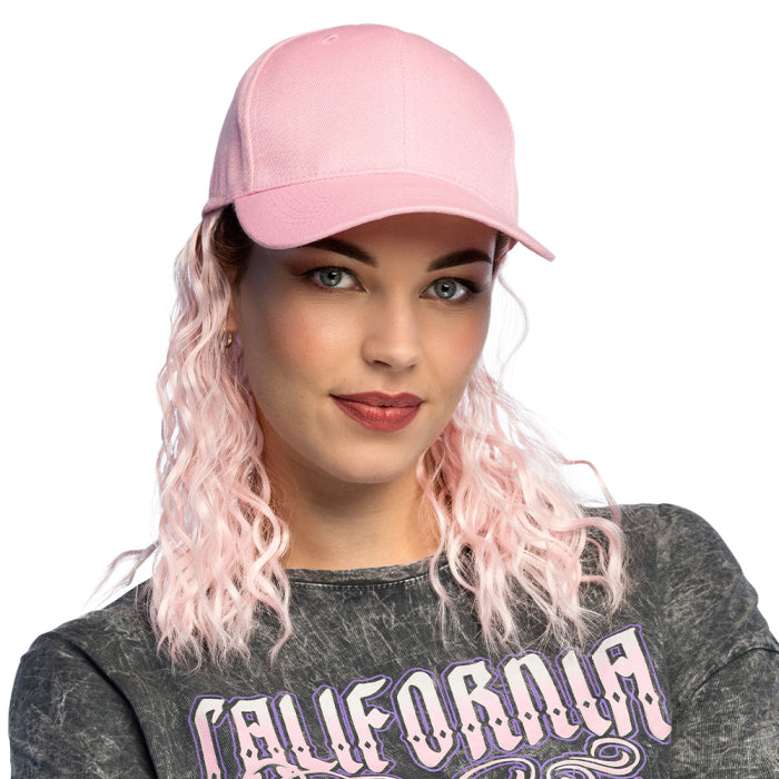 Cap and wig Casey pink