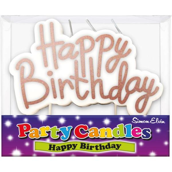 Happy Birthday rose gold Candle