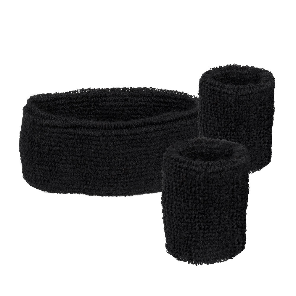 Set 3 Sweatbands black