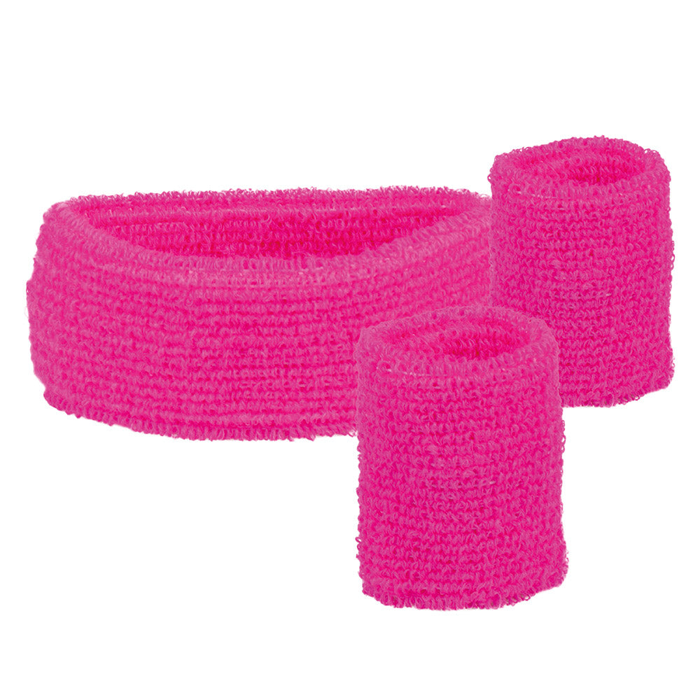 Set 3 Sweatbands neon pink