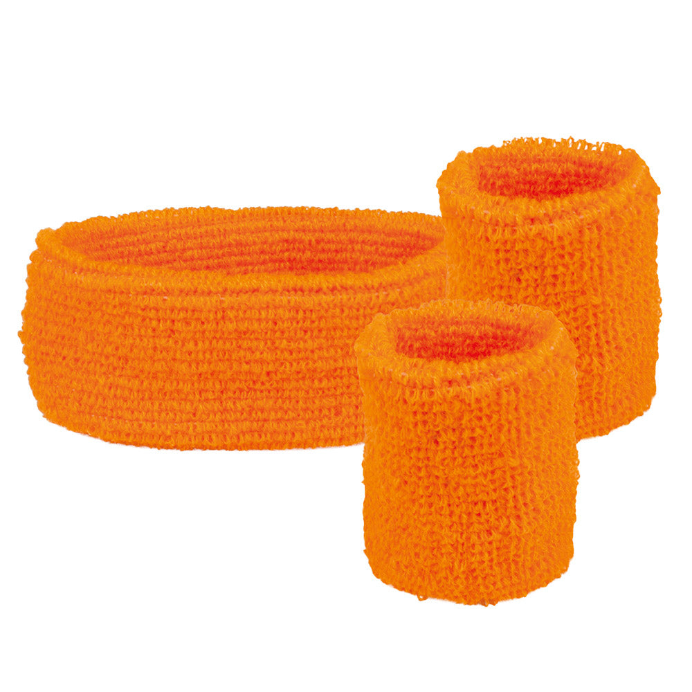 Set 3 Sweatbands neon orange