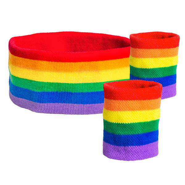 Set 3 Sweatbands rainbow
