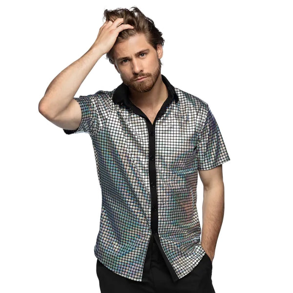 Shirt Disco diamond silver (M)