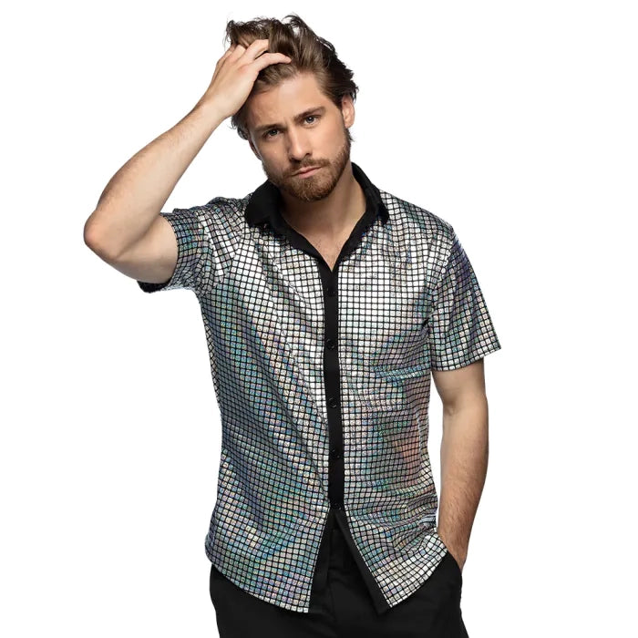 Shirt Disco diamond silver (L)