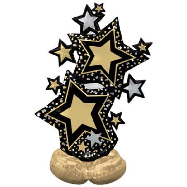 "Cheers" Stars Gold and Silver Foil Balloon