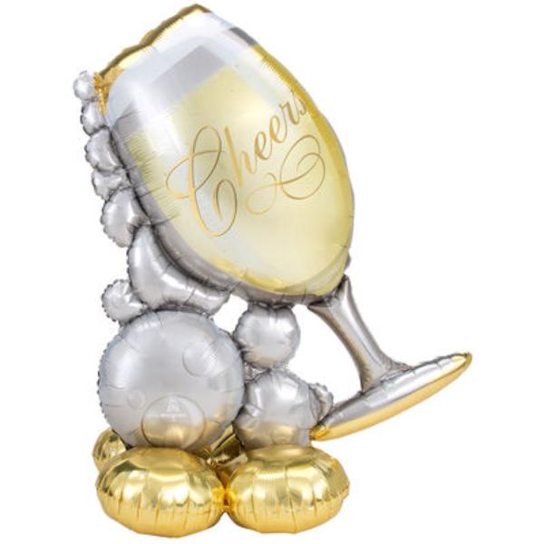 "Cheers" champagne With Bubbles Foil Balloon