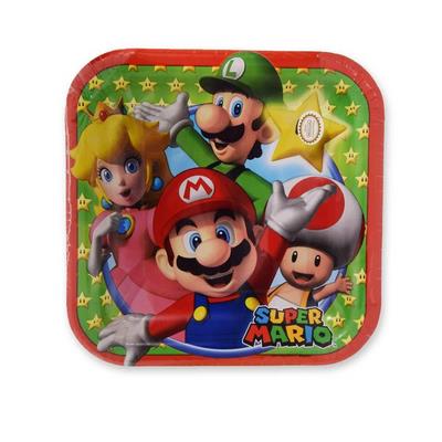 Plates Super Mario 18x18cm pcs 8