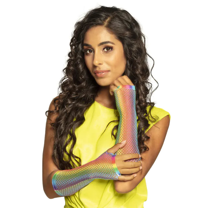 Gloves elbow New York rainbow