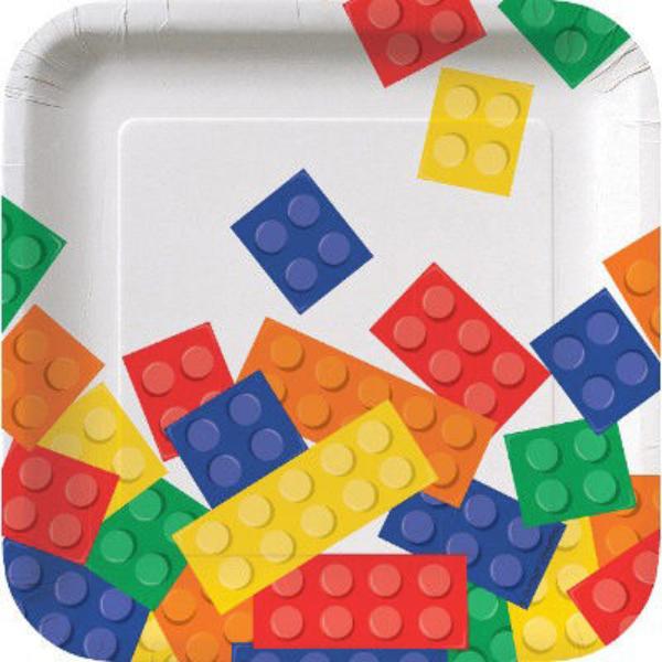 Lego 8 paper plates 18cm