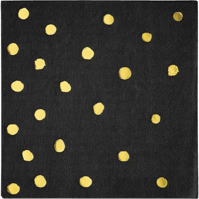 Beverage napkins, Black velvet with Gold