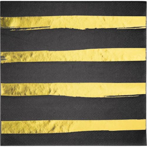 Lunch napkins, Black Velvet with Gold