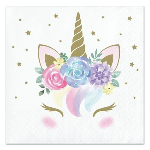 Unicorns 16 Napkins 25cm x 25cm