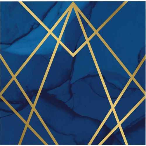 Navy Blue and Gold Foil Beverage Napkins